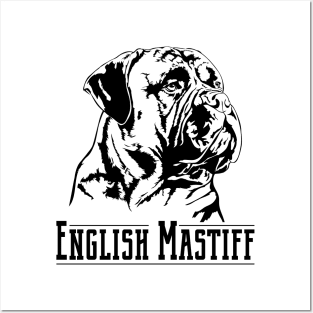 Funny Proud English Mastiff dog portrait Posters and Art
